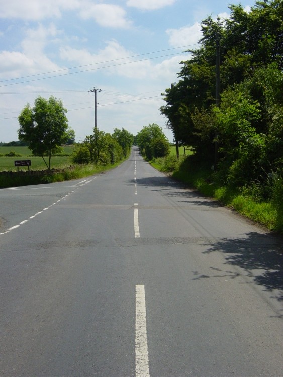 Country road along side the deer farm near Worsborough in Barnsley