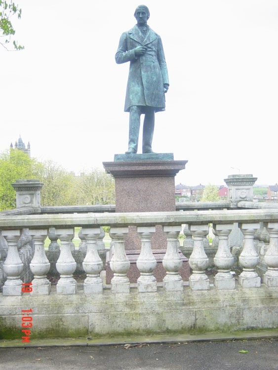 Statue of Sir Joseph Locke in Locke park, Barnsley, South Yorkshire