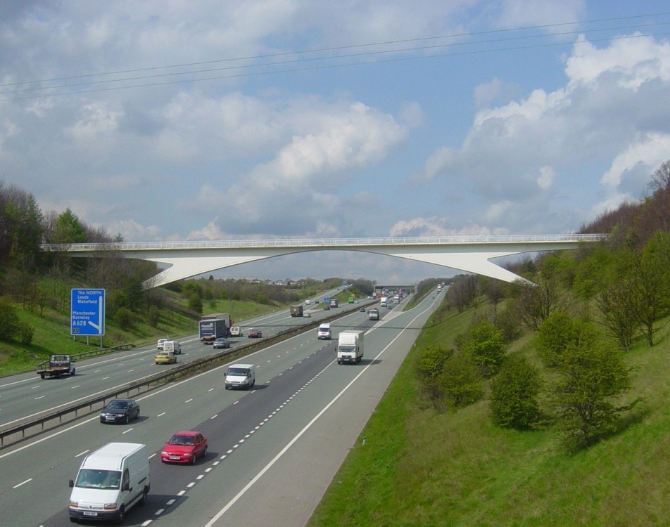 M1 Junction 37 heading north to Dodworth, Barnsley.