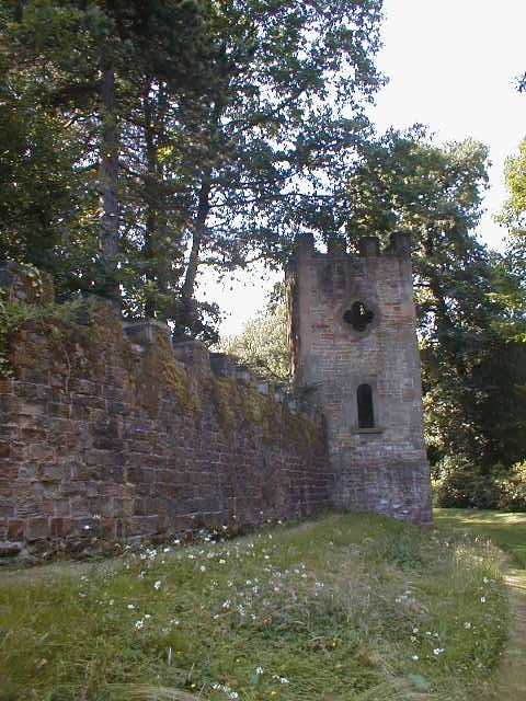 A view of the wall of Stainborough Castle (also referred to as Wentworth Castle), near Barnsley