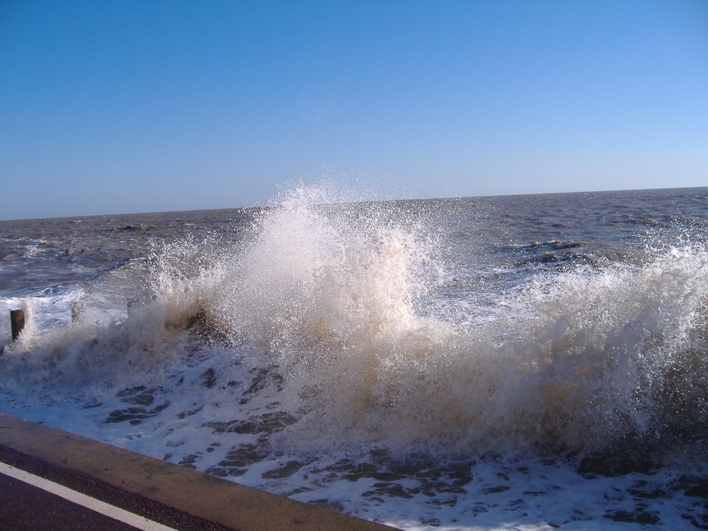 High tide at Clacton on Sea, Essex