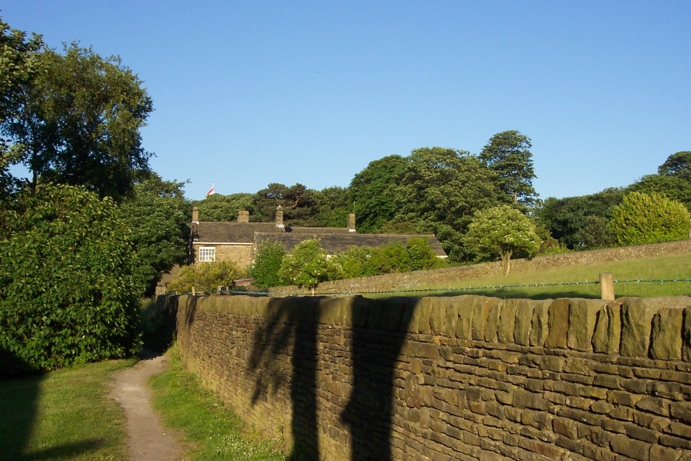 Looking back behind the Bronte Parsonage, Haworth, England 2004