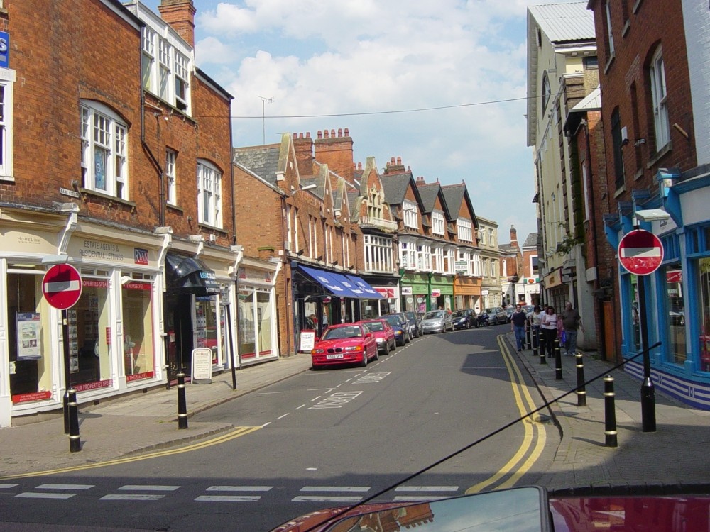 Rugby, Warwickshire. Bank Street looking east from Regent Street May 2005