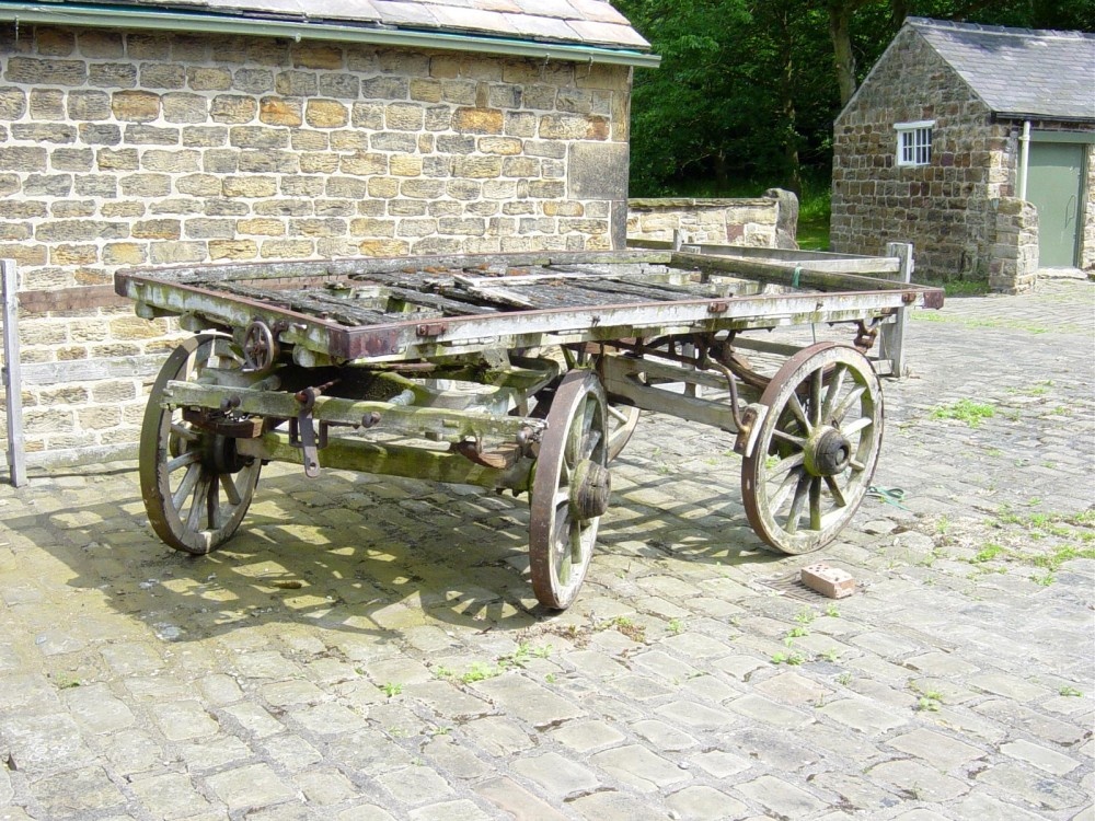 An old cart at the Worsborough reservoir mill, Barnsley South Yorkshire.