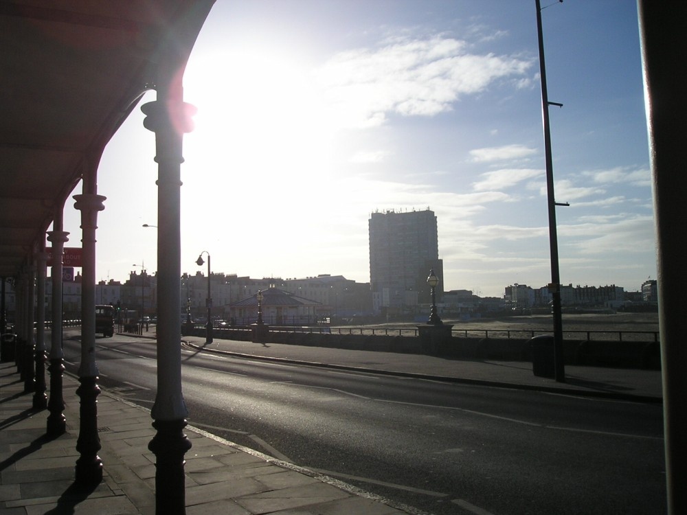 Photograph of Picture lookin towards Margate arcades and invicta flats