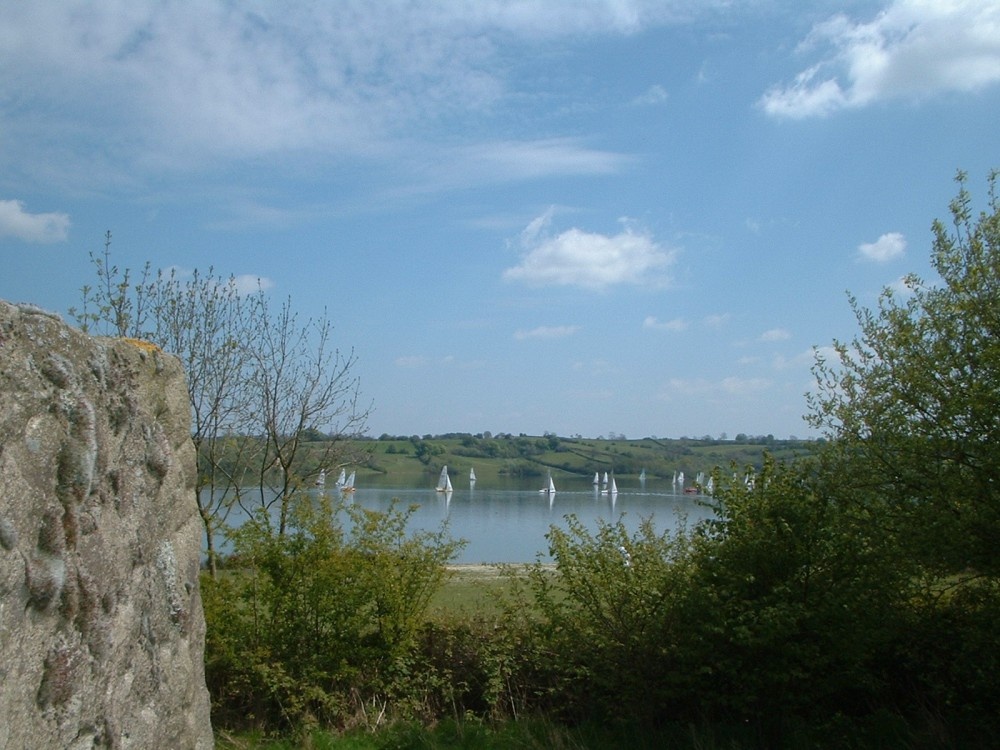 Photograph of Carsington waters, Ashbourne, Derbyshire. Looking over waters from island point