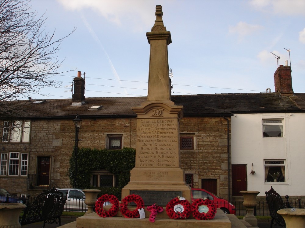 Photograph of The War Memorial Hoddlesden  Village, Lancashire.