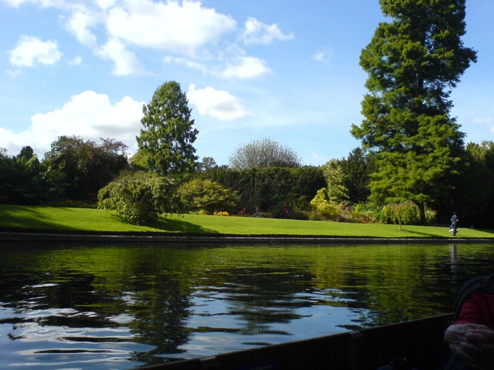 Clare gardens from the Cam. Cambridgeshire. September 2005