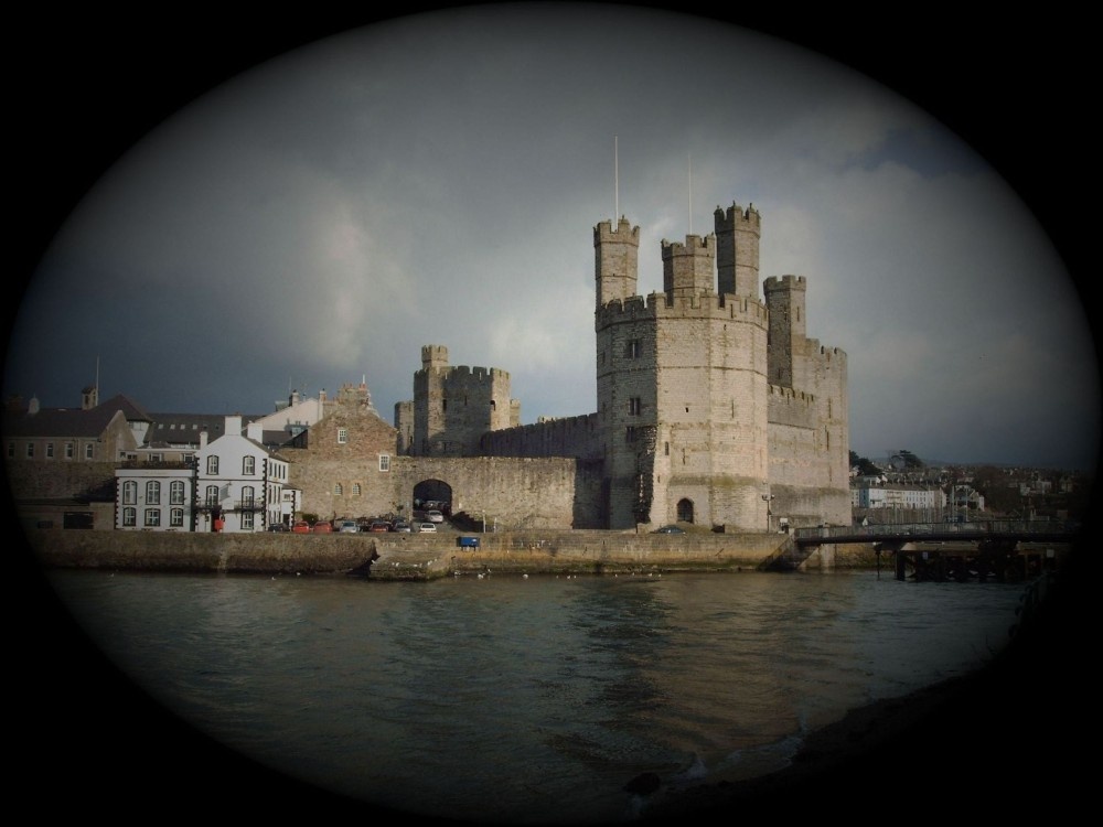 Caernarfon  Castle View of the eagle tower photo by Howard Mitchell