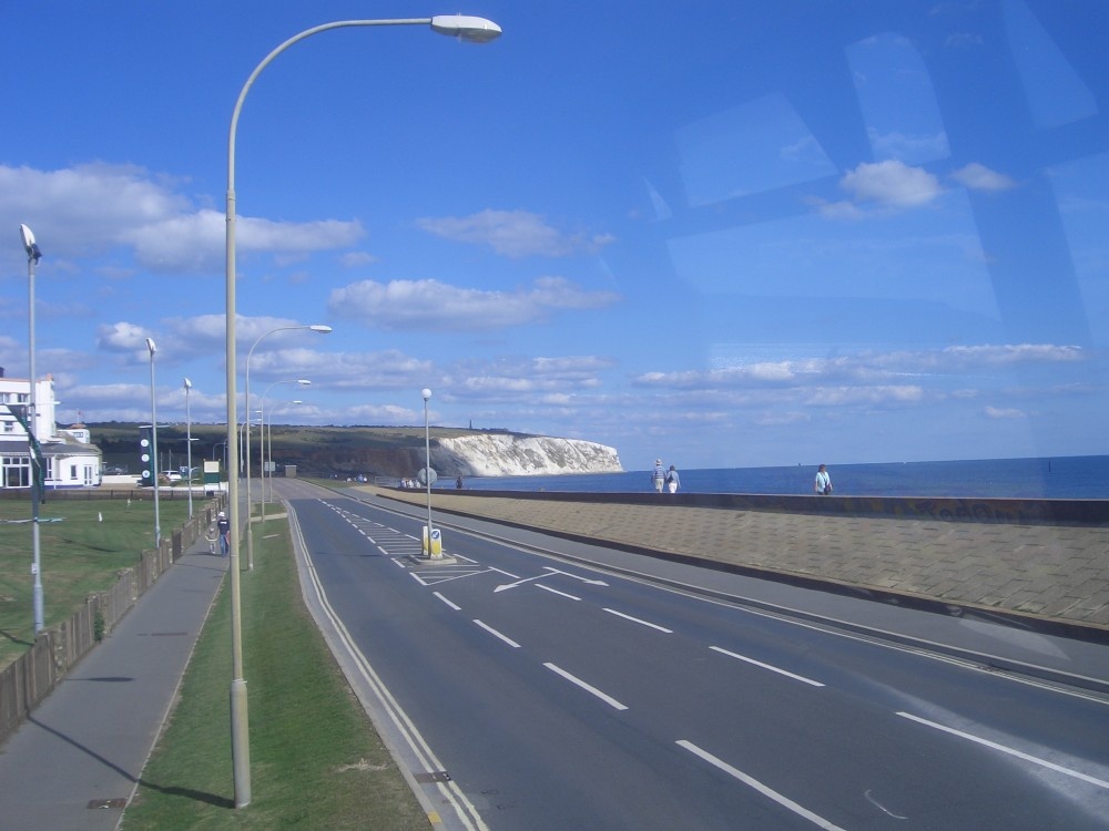 View from Sandown Sea front towards Culver Down, Isle of Wight