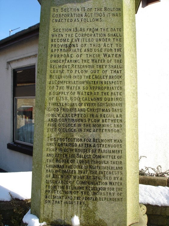The inscription on The Water Monument, Belmont Village, Belmont, Lancashire, 04/03/06