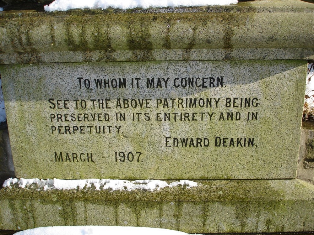 The inscription on The Water Monument, Belmont Village, Belmont, Lancashire, 04/03/06