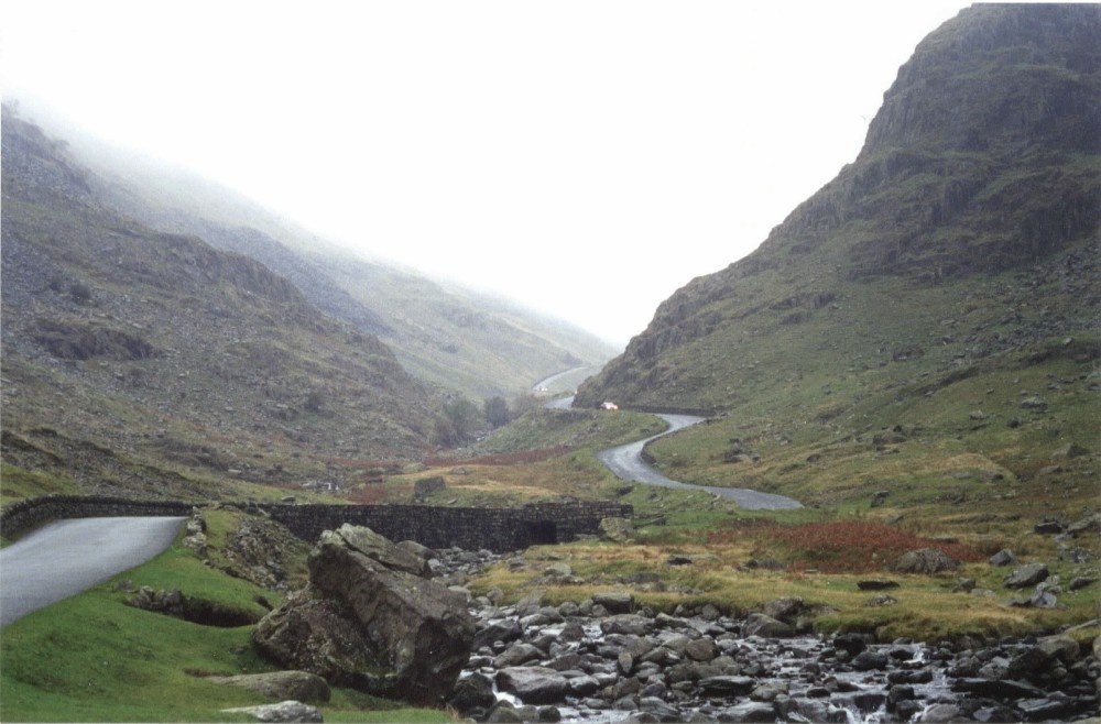 photograph of the the Honister Pass on B5289 between Keswick & Cockermouth in Cumbria