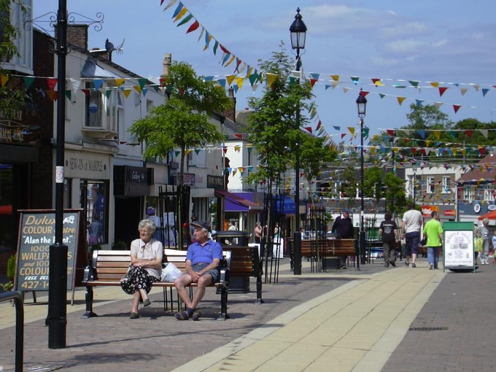 Photograph of Market street on carnival day, Marple