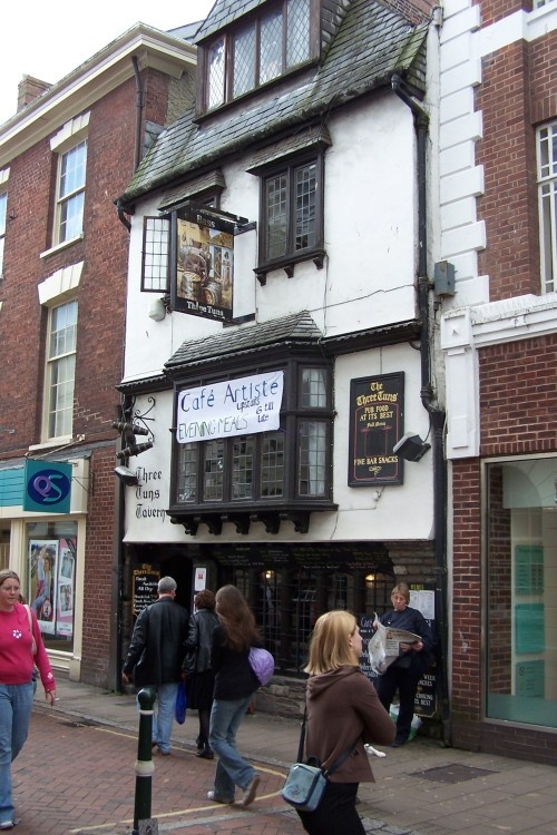 The Three Tuns Tavern in High Street, Barnstaple, Devon.