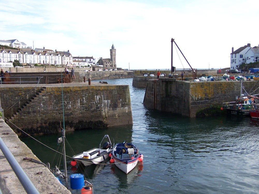 Photograph of Porthleven, Cornwall. The inner harbour mouth
