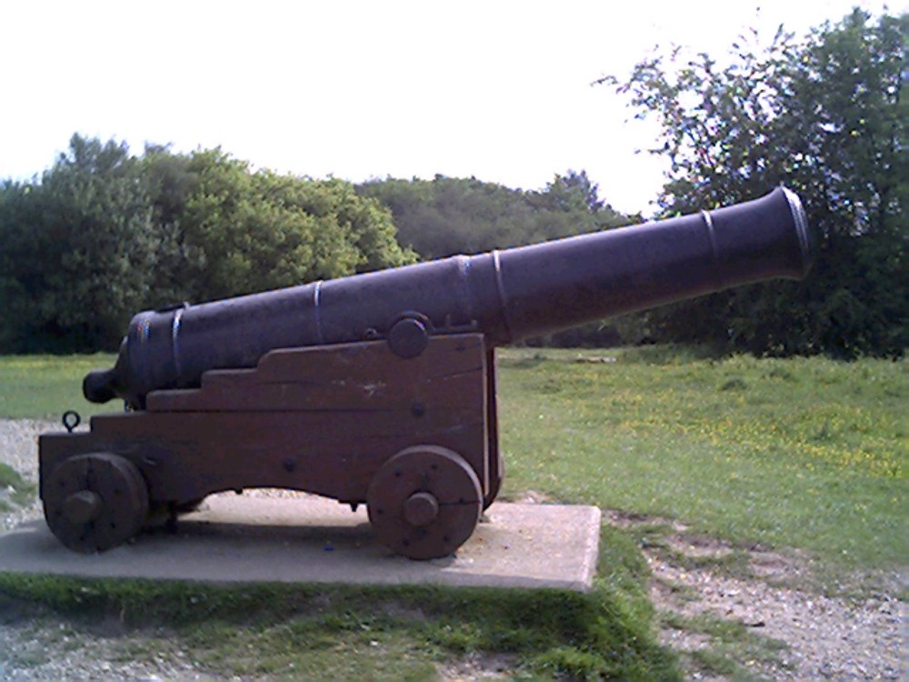 Cannon at the foot of the Wellington monument. Wellington, Somerset.