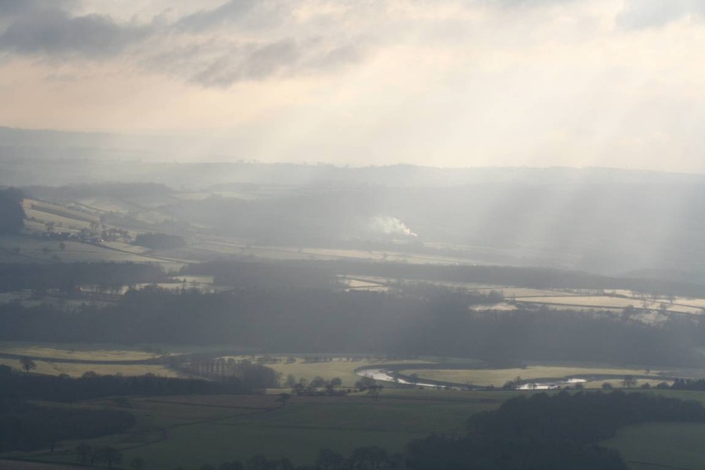 Photograph of Looking towards Ironbridge and the River Severn from the top of the Wrekin