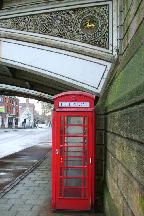 A telephone box on Friar Gate, Derby