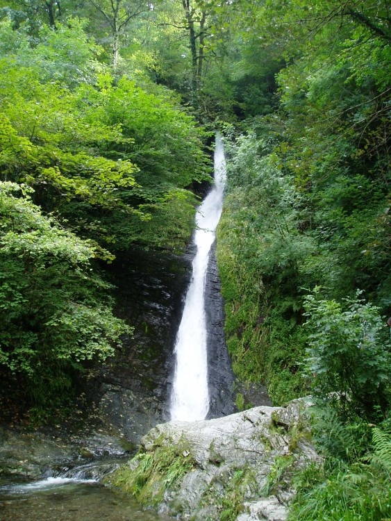 The White Lady Waterfall at Lydford Gorge, Devon.