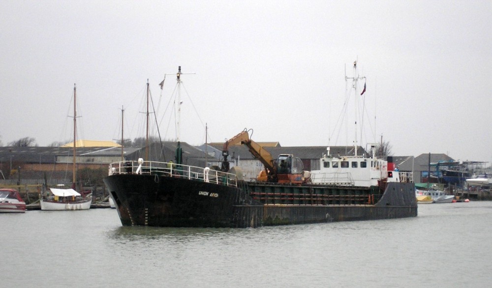 Union arrow negotiating the river Arun at Littlehampton.