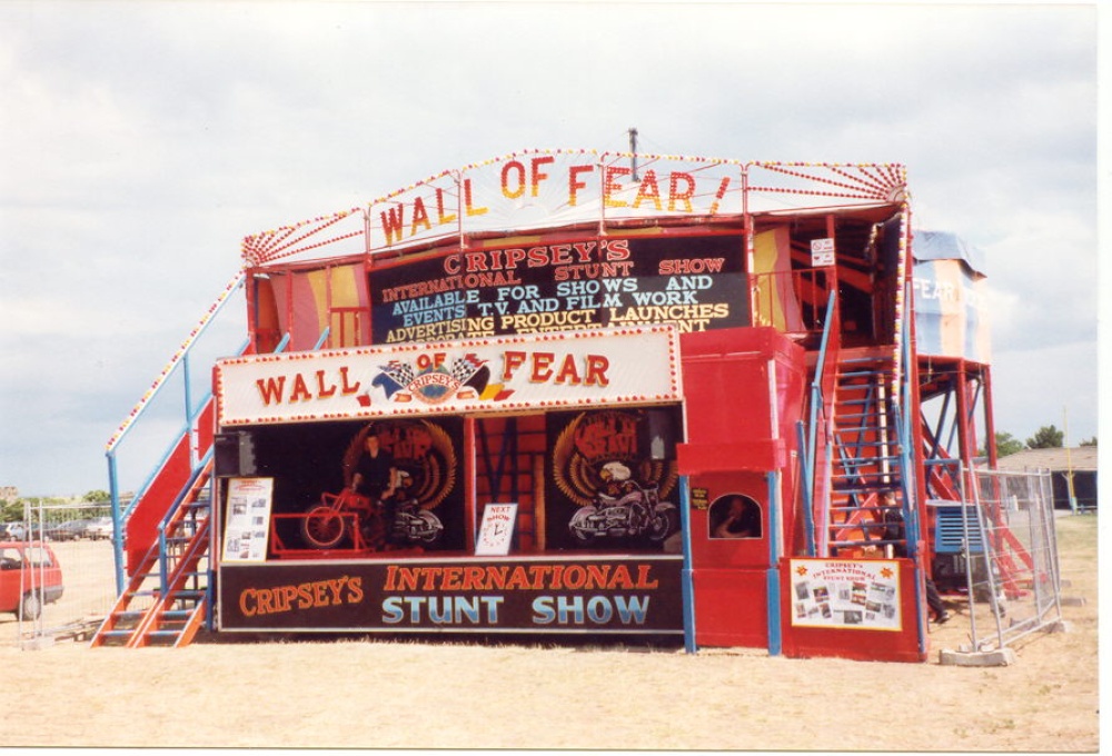 Wall of fear on Skegness Pier Playing Field.