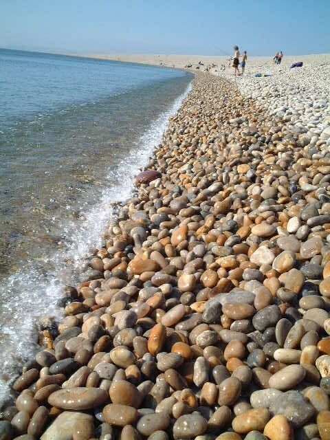 Chesil Beach on a calm March day in 2006