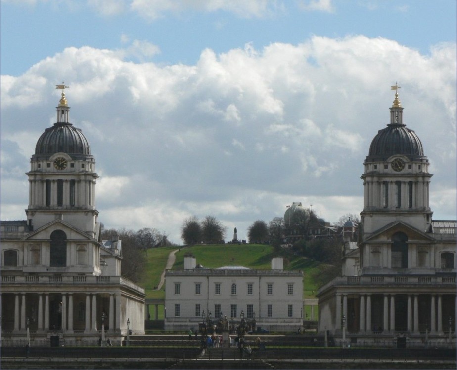 A closer view of The Royal Naval College from The Isle of Dogs