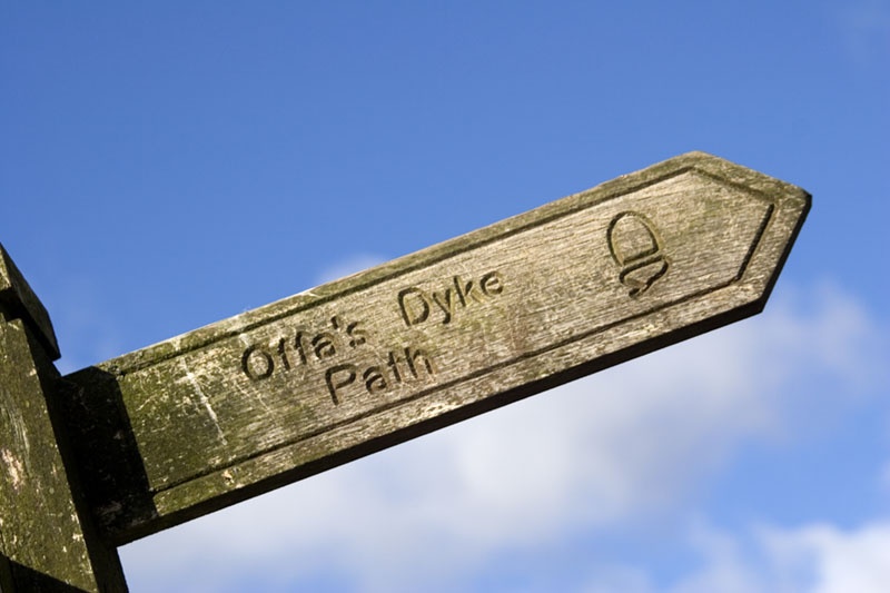 Offas Dyke footpath on Hergest Ridge, Kington, Herefordshire.