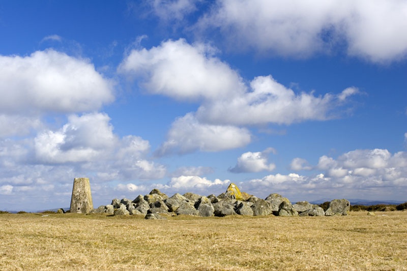 The Ordnance Survey marker, Hergest Ridge, Kington, Herefordshire.