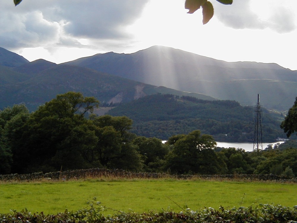 Photograph of From Castlerigg Farm Campsite, looking towards Cat Bells. Lake District