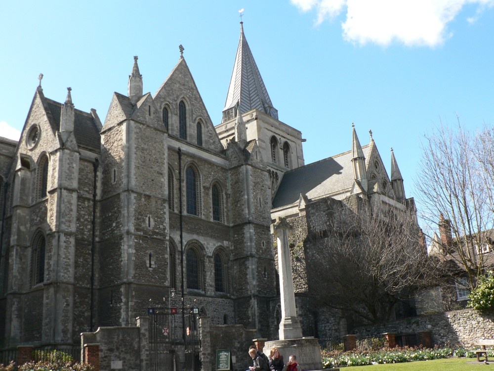 North side of Rochester Cathedral from the high street.