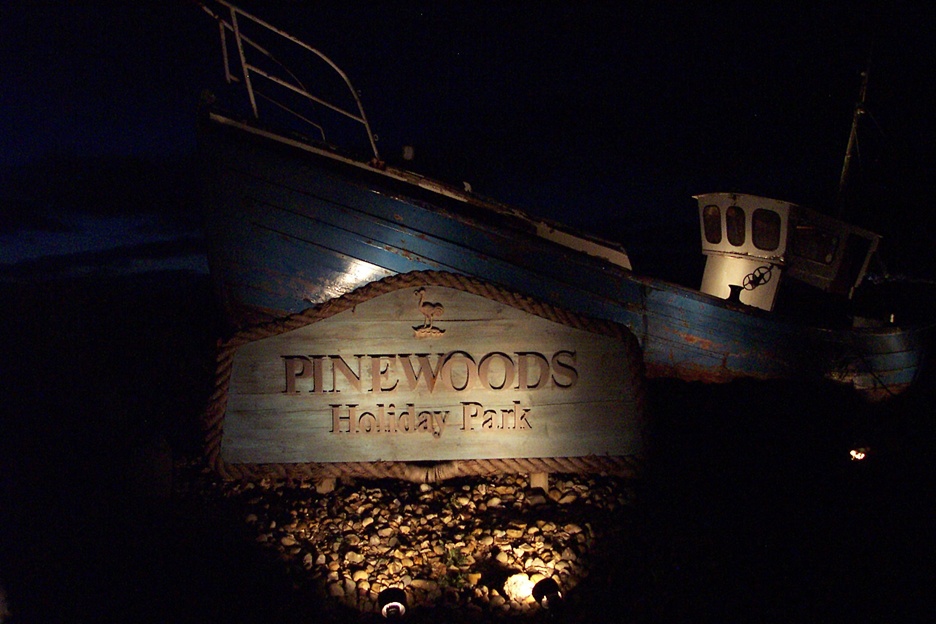 The entrance to Pinewoods caravan and camping park, Wells-next-the-Sea.