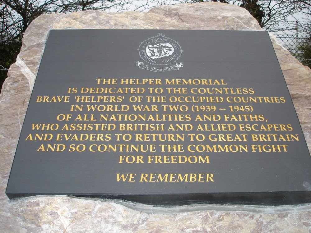 The inscription on the Helper Memorial at, Eden Camp, Malton, North Yorkshire.