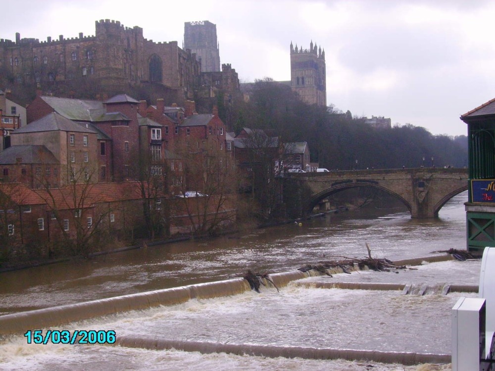 View of Durham Castle and Cathedral from across the river Wear