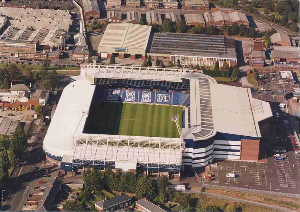 Photograph of The Hawthorns stadium of the West Bromwich Albion Football Club
