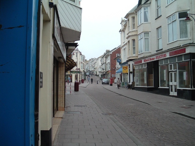 Seaton's busy shopping precinct. Seaton, Devon