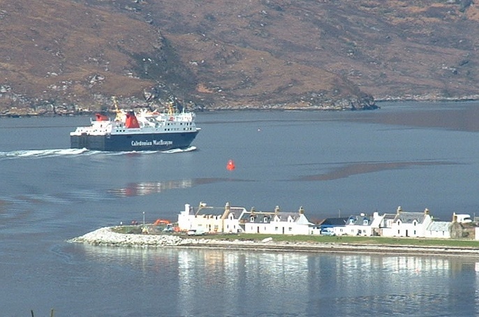 The 'Isle of Lewis' ferry leaving  Ullapool for Stornoway on the Isle of Lewis, Outer Hebrides