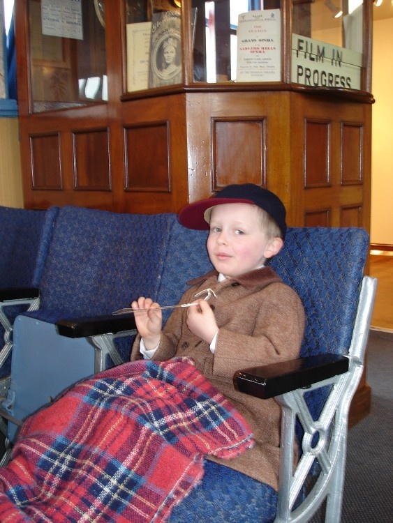Waiting for the picture to start at Eden Camp, Malton, North Yorkshire.