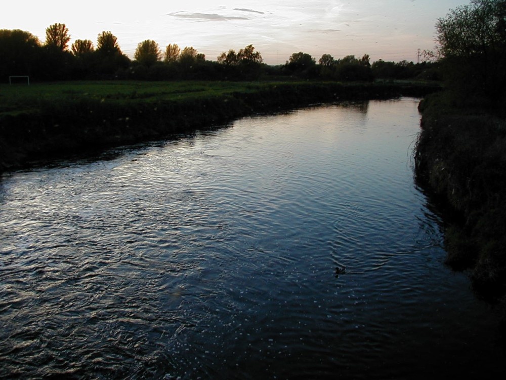 River Tame, through Kingsbury water park, Kingsbury, Warwickshire.
