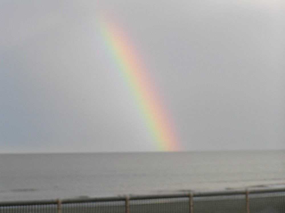 Rainbow at sea. Mablethorpe beach in Oct 05
