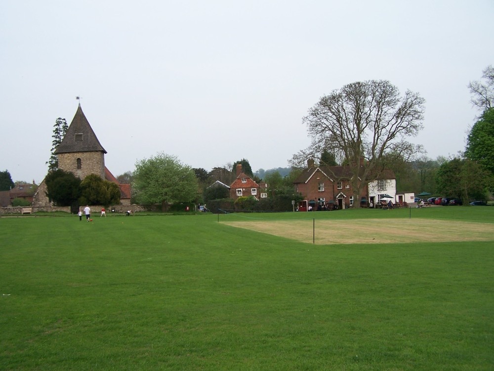 The village green, West Peckham, Kent