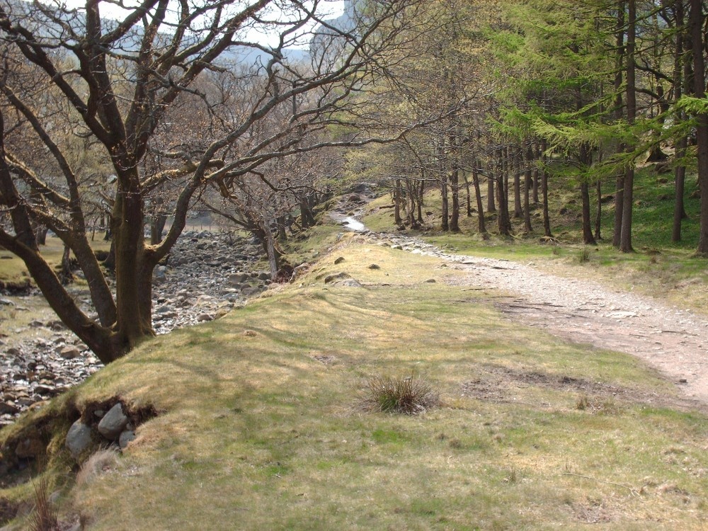 The path at the end of Stonethwaite Campsite, used by a lot of walkers