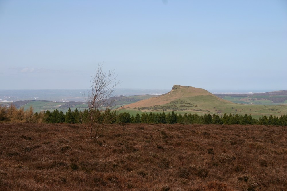 Roseberry topping, on the edge of North Yorkshire and Middlesbrough in the distance