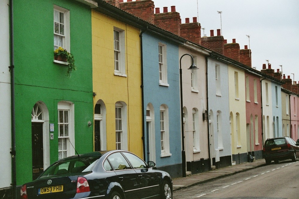 A colourful street in Oxford, Oxfordshire