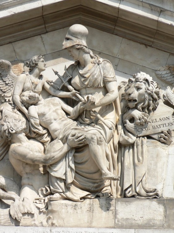 Details of The Nelson Frieze at The Royal Naval College, Greenwich. Made from Coadstone.
