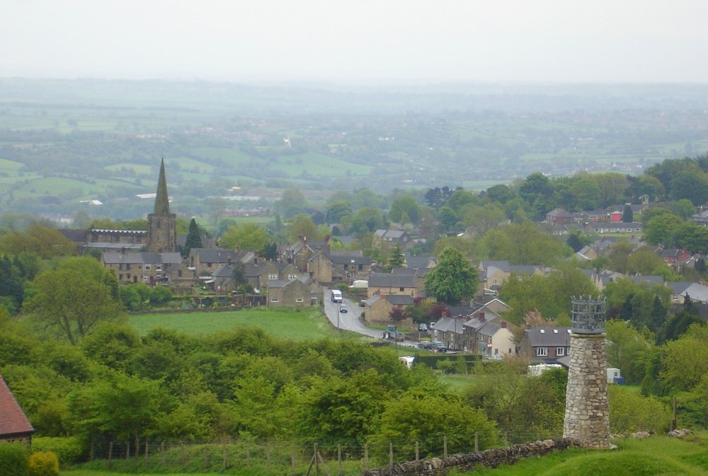 Photograph of A view of Crich, Derbyshire and the beautiful countryside around it.