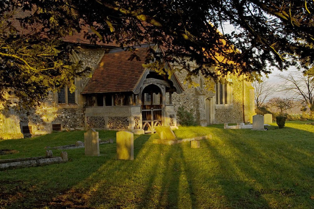 A view of St.Botolph's Church, Beauchamp Roding, from the rear.