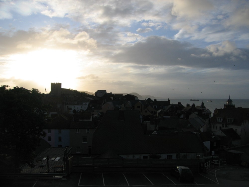Sunrise behind the Church at Lyme Regis, Dorset