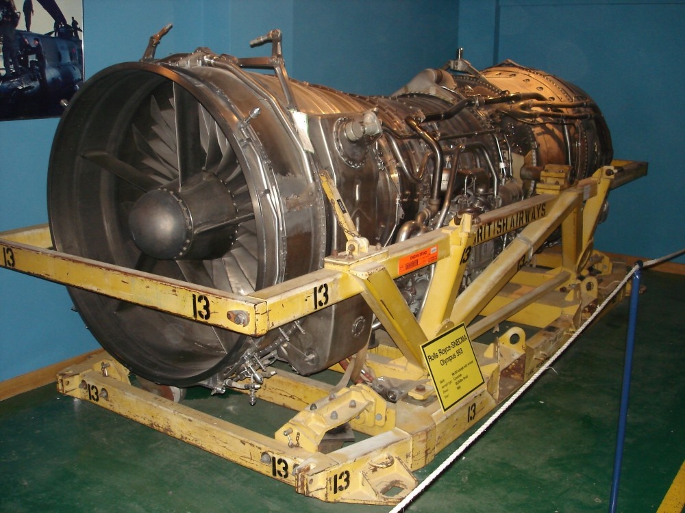A Rolls Royce Aircraft Engine at Yorkshire Air Museum, Elvington, North Yorkshire.